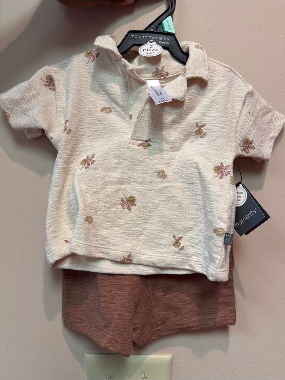 Cream Floral Polo Top for Kids